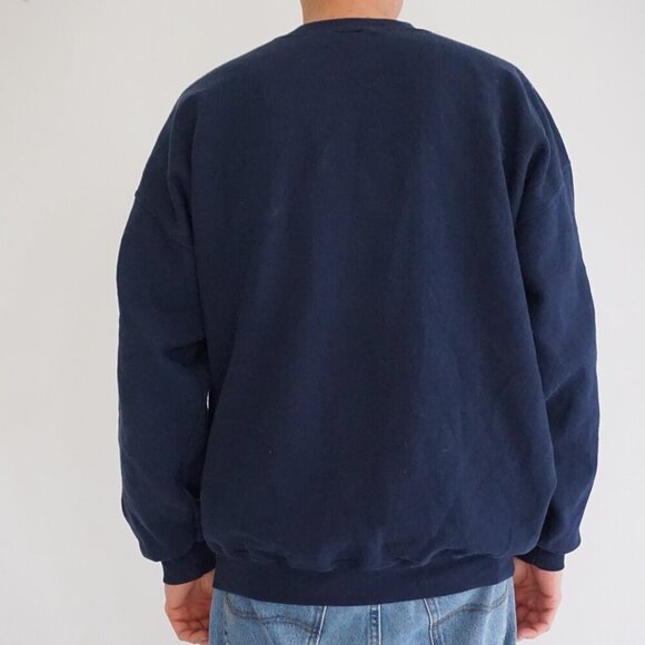 VTG Gildan Navy Heavyweight Cotton Murray's Pub Irish Pub Crewneck Sweater XL - Picture 2 of 10